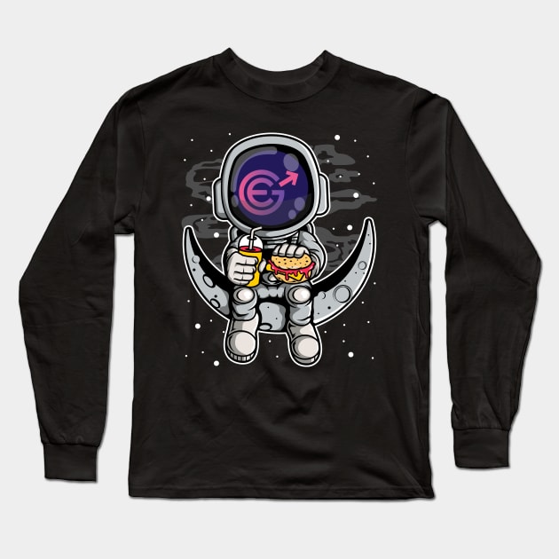 Astronaut Fastfood Evergrow Crypto EGC Coin To The Moon Crypto Token Cryptocurrency Wallet Birthday Gift For Men Women Kids Long Sleeve T-Shirt by Thingking About